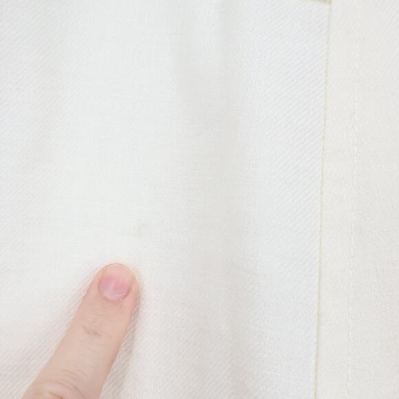 J.Crew Pleated Knee Length Stretch Linen Blend Skirt Ivory Size 8 NWT - Picture 9 of 9